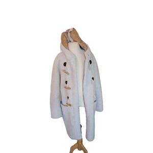 Copper Key Ivory Zip Up Teddy Faux Fur Coat Small